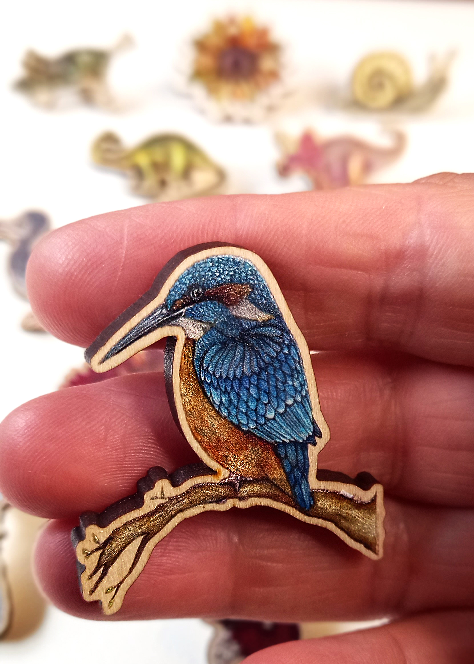Timeless Curiosity UK Kingfisher pin